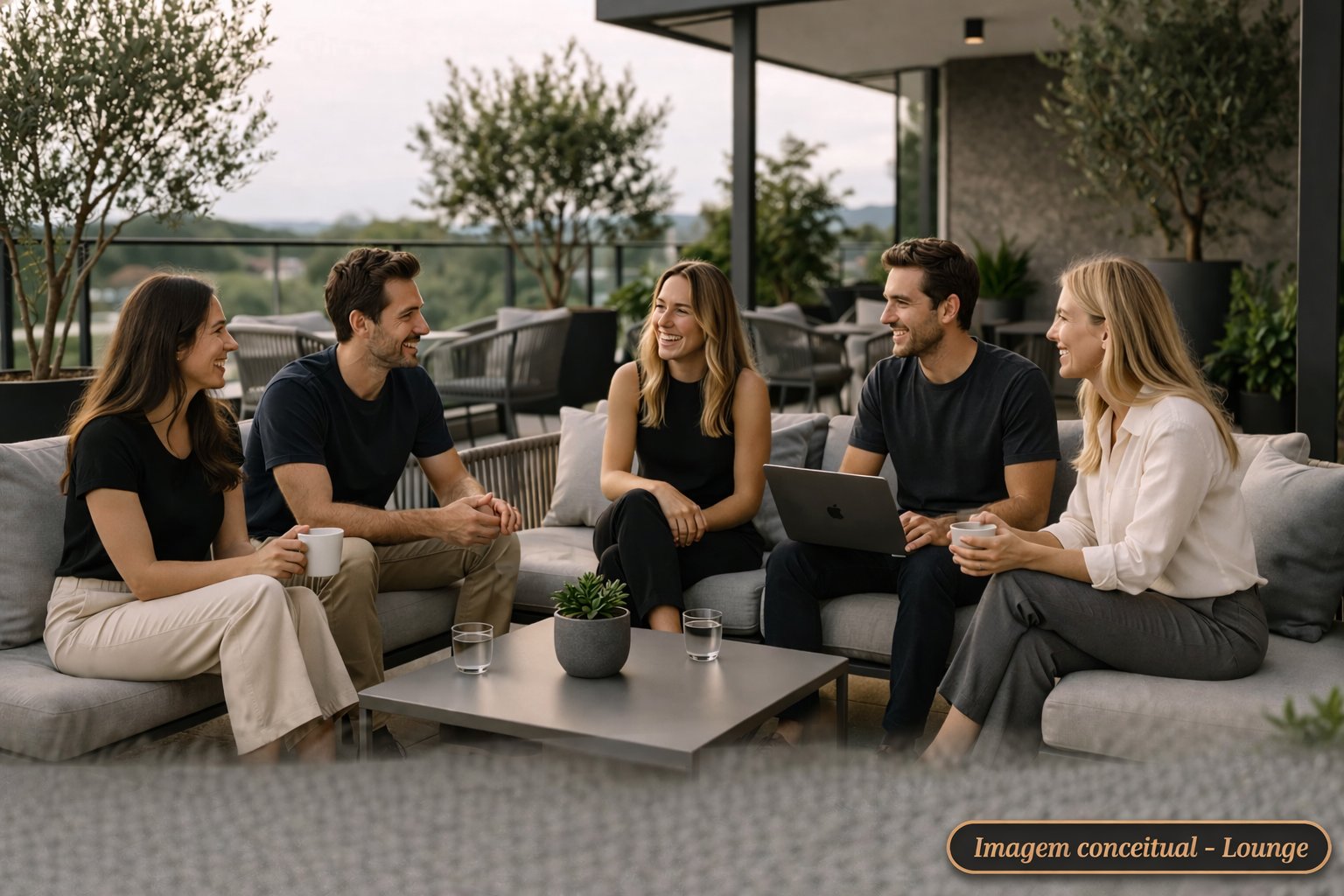 Imagem conceitual do Lounge Externo