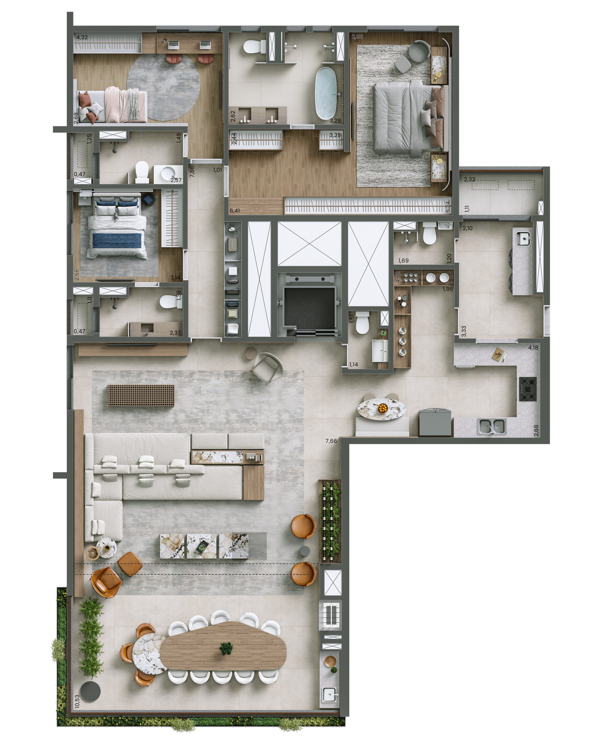 PLANTA OPÇÃO - 207m² - 4 DORMITÓRIOS